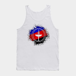 Paint Splatter Polyamory Pride Flag Unitarian Universalism Symbol Tank Top